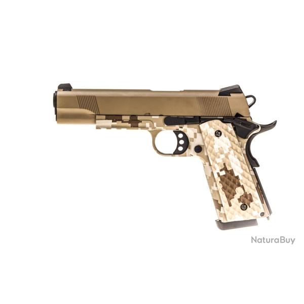 R�plique GBB 1911 MEU Raven full metal gaz Digital Desert / Tan 1,0J