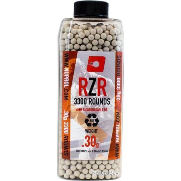 BILLES AIRSOFT 6MM RZR 0.30G BIO BOUTEILLE 3300 BBS