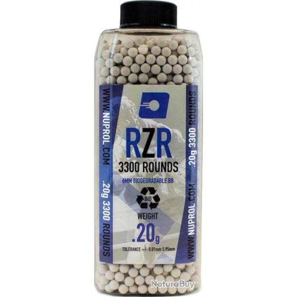 BILLES AIRSOFT 6MM RZR 0.20G BIO BOUTEILLE 3300 BBS