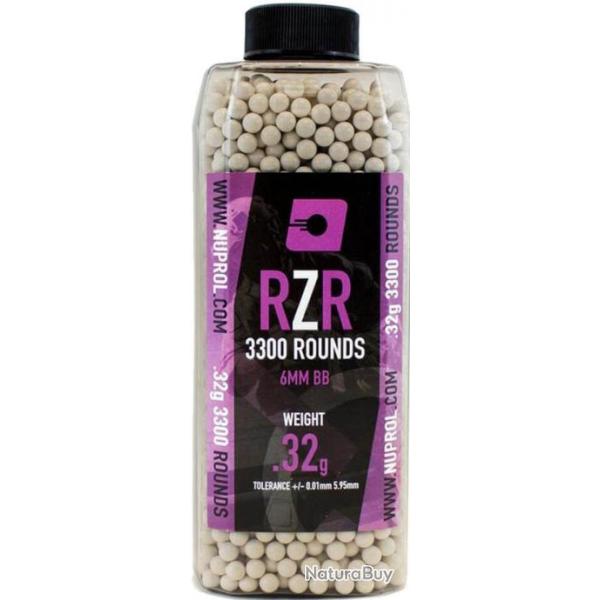BILLES AIRSOFT 6MM RZR 0.32G BOUTEILLE 3300 BBS