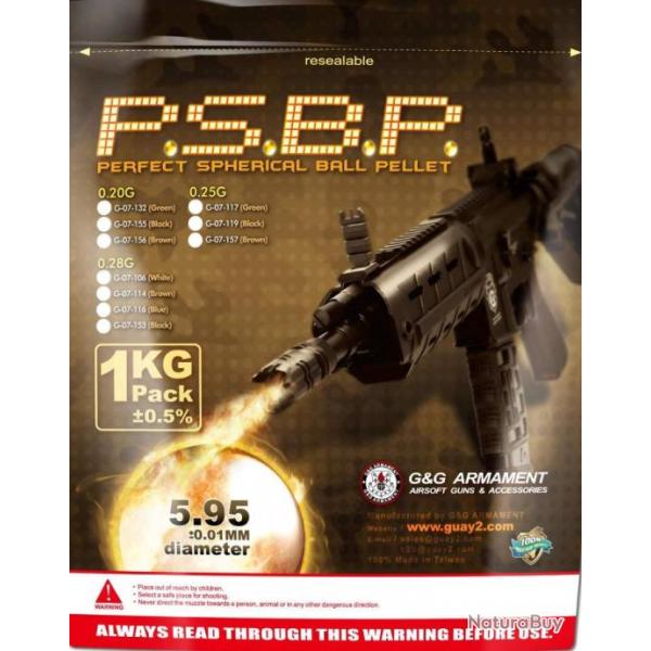 Billes Airsoft 6mm 0.20g sachet de 1 kg blanches