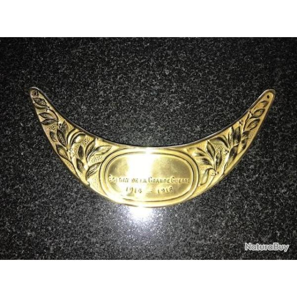 plaque de casque Adrian en laiton �tat neuf 1914/1918