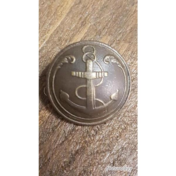 Bouton militaire d'uniforme infanterie coloniale et troupe marine - ww1