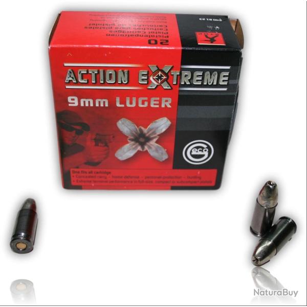 CARTOUCHE CAL. 9X19 GECO 108 GR EXPANSIVE ACTION EXTREME X20
