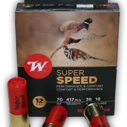 CARTOUCHE WINCHESTER SUPER SPEED BOURRE JUPE 36GR CAL 12/70 X10 2