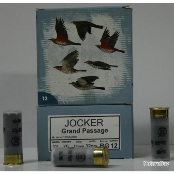 CARTOUCHE JOCKER GRAND PASSAGE 32GR BOURRE GRASSE CAL. 12/70 X25 10