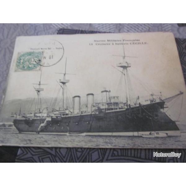 CP MARINE  MILITAIRE CROISEUR A BATTERIE CECILLE