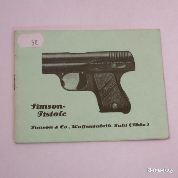 livre d'instruction Pistoler Simson et16