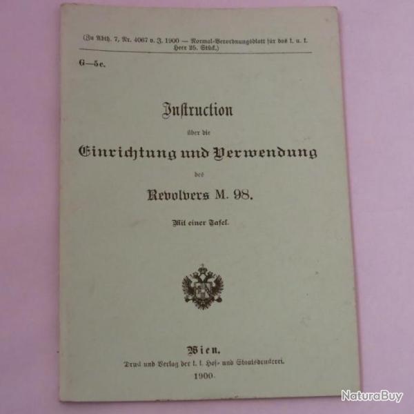 Livre d'instruction revolver  M 98 et16