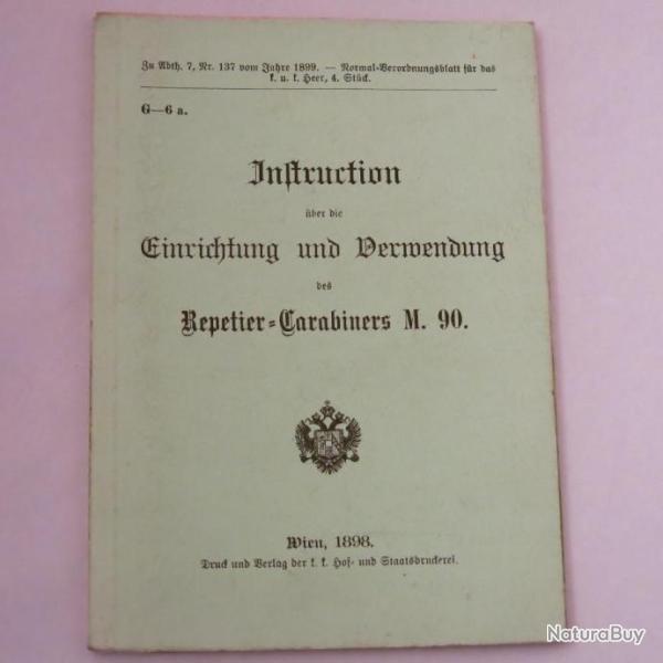 Livre d'instruction fusil Repetier carabiner M90 et16