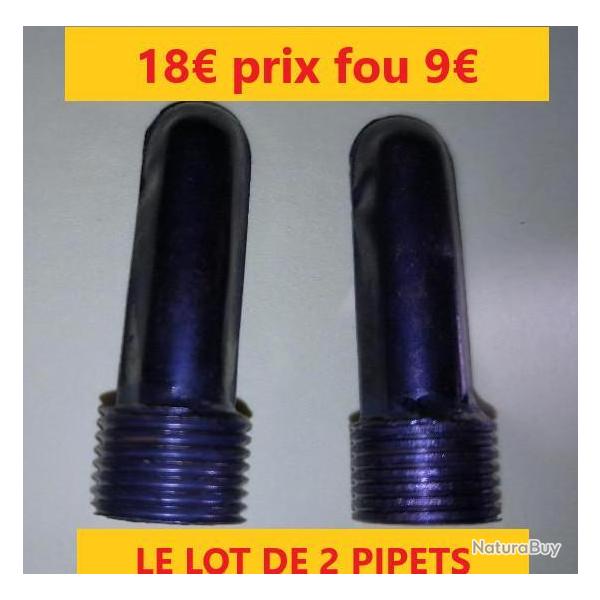 LOT DE 2 Petits pipets m�tal pour trompe MILLIENS   L 35 mm  � 11.8          PIPM-9