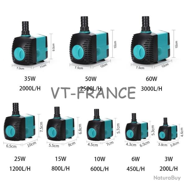 Pompe a Eau Submersible pour Aquarium Fontaine Bassin, Modele: 60W