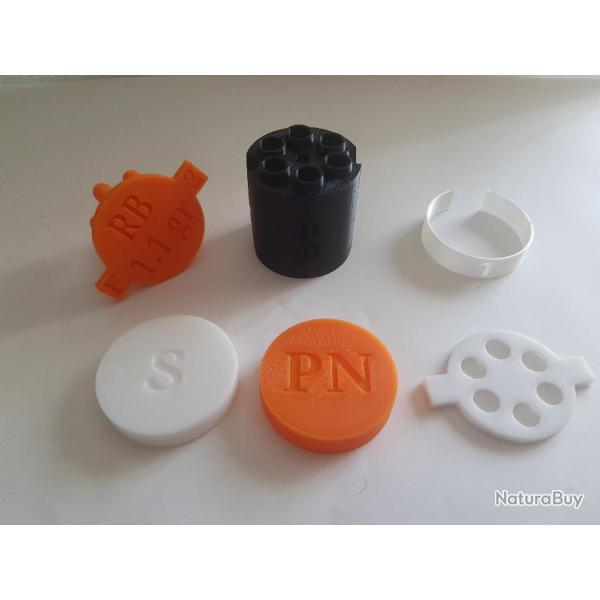 Kit 4 Speed loader cal.44 poudre noire Balle ronde (Round ball) mod�le 1851