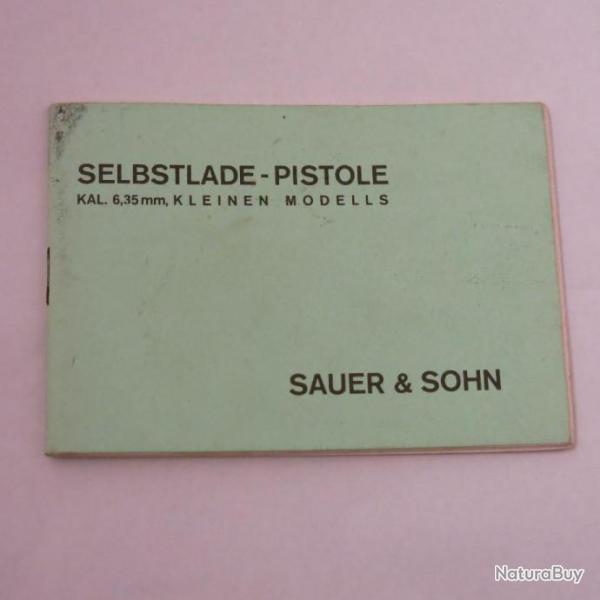 Livre d'instruction pistolet Sauer et Sohn 6.35 et16