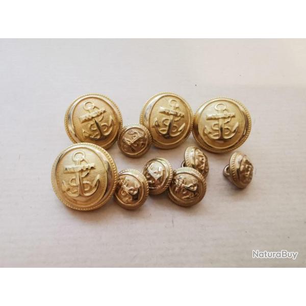 Lot de boutons MARINE NATIONALE