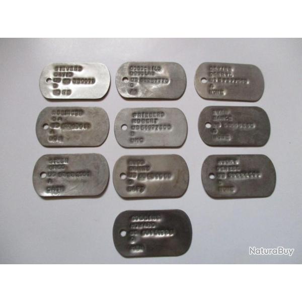 Lot dog tags US-Conscrit Vietnam (B)