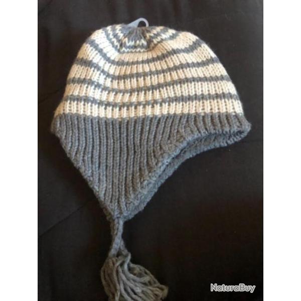 1 bonnet gris blanc chaud enfant 10 11 ans benetton