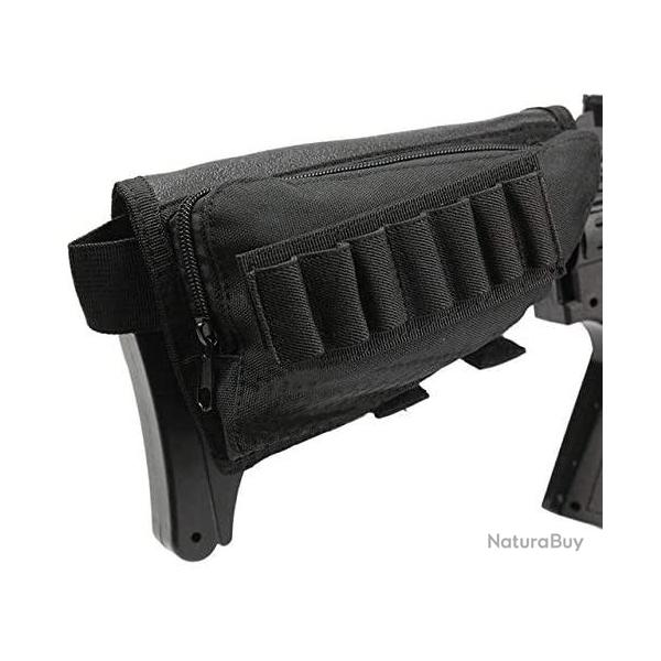 TOP ENCHERE - Cartouchi�re de crosse noire 12 balles - Multipoches - Livraison gratuite et rapide