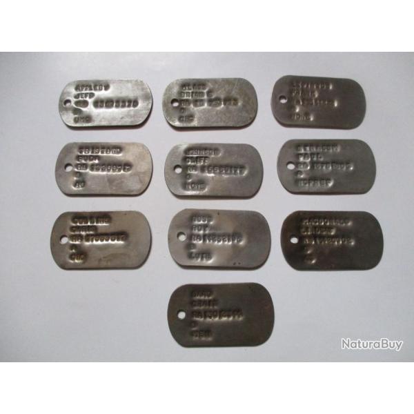 Lot dog tags (RA) ARMY REGULAR Vietnam (2)