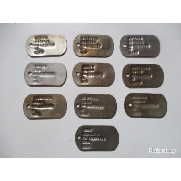 Lot dog tags (RA) ARMY REGULAR Vietnam (3)