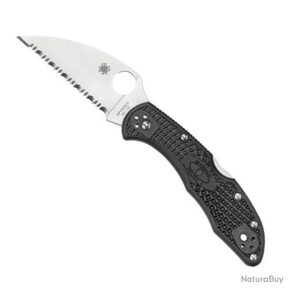 C11FSWCBK-Couteau de poche Spyderco Delica 4 Wharncliffe noir crant�
