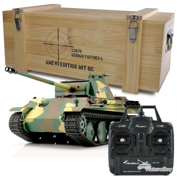 Tank RC Char German Panther PanzerKampfwagen V 1/16 �me IR Billes Son et Fum�e