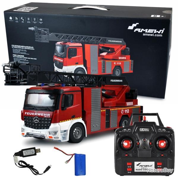 Camion de Pompier T�l�command� EPA AROCS 1/18 �me RTR 2.4 Ghz 12 Voies