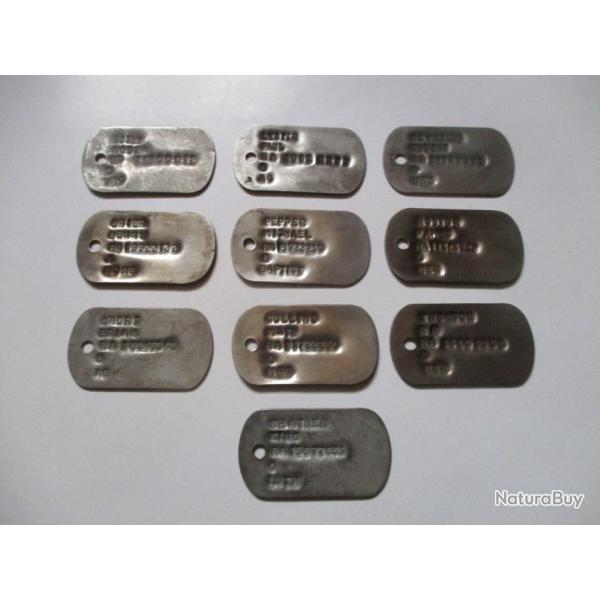 Lot dog tags (RA) ARMY REGULAR Vietnam (5)