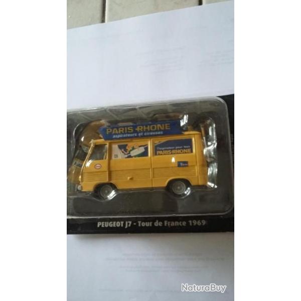 Voiture-miniature- PEUGEOT J7  TOUR DE FRANCE 1969  -1-43 me