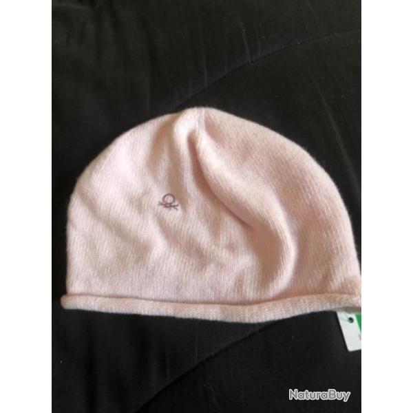 1 bonnet enfant 6 / 7 ans rose benetton