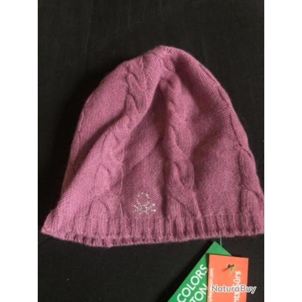 1 bonnet enfant 6 / 7 ans violet benetton