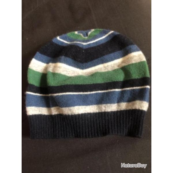 1 bonnet enfant 6 / 7 ans bleu vert benetton
