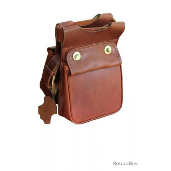 Double sacoche cuir Acajou Chasse El�gance CE084