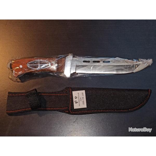 Poignard Couteau Droit Chasse Kandar 6866 avec Etui