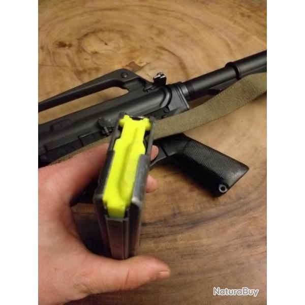 Planchette elevatrice tactique fluo pour chargeur stanag ar15 m4 m16 calibre 5.56x45 otan ou 223 rem