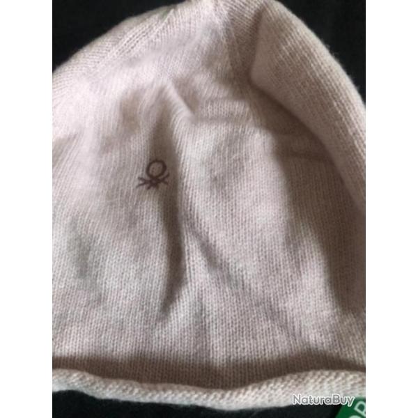 1 bonnet enfant 3 / 4 ans rose benetton