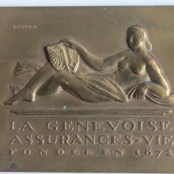 Médaille SARKI La Genevoise Assurances-vie Pochon Genève Suisse Art déco