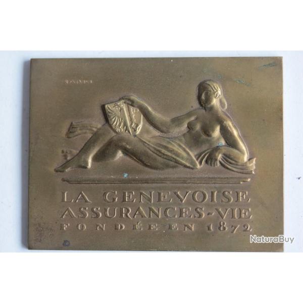 M�daille SARKI La Genevoise Assurances-vie Pochon Gen�ve Suisse Art d�co