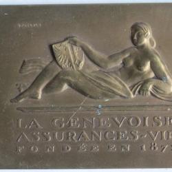 Médaille SARKI La Genevoise Assurances-vie Pochon Genève Suisse Art déco