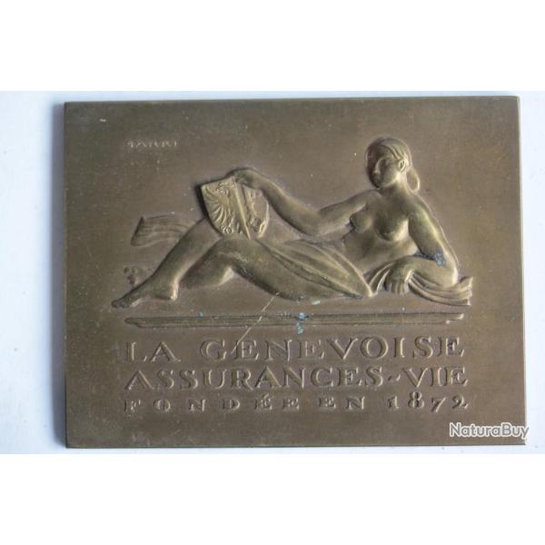 M�daille SARKI La Genevoise Assurances-vie Pochon Gen�ve Suisse Art d�co