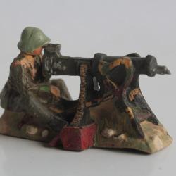 Soldat ELASTOLIN ou LINEOL ? Militaire Mitrailleuse Artillerie Jouet