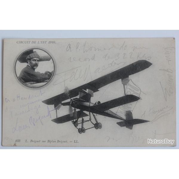 CPA Aviation Circuit de l'Est 1910 D�dicac� aviateurs Farman Breguet