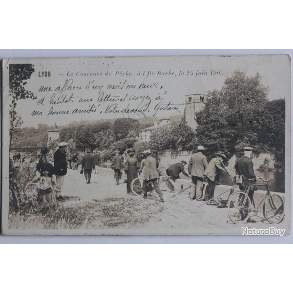 CPA Rh�ne Lyon Concours de p�che Ile Barbe 25 juin 1905