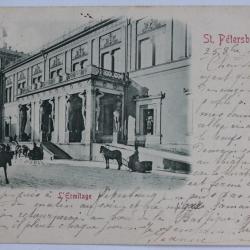 CPA Russie St Pétersbourg L'Ermitage cachet spécial taxe