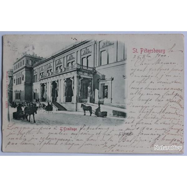 CPA Russie St P�tersbourg L'Ermitage cachet sp�cial taxe