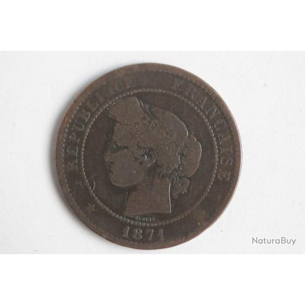 Monnaie 10 centimes C�r�s 1871 K Bordeaux