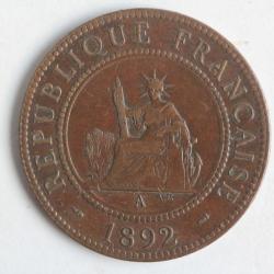 Monnaie 1 Centième 1892 A Indochine française