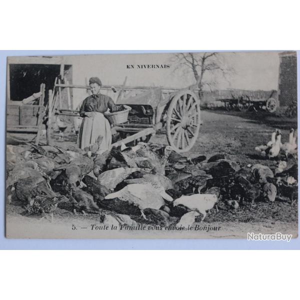 CPA Nivre En Nivernais Toute la Famille vous envoie le Bonjour