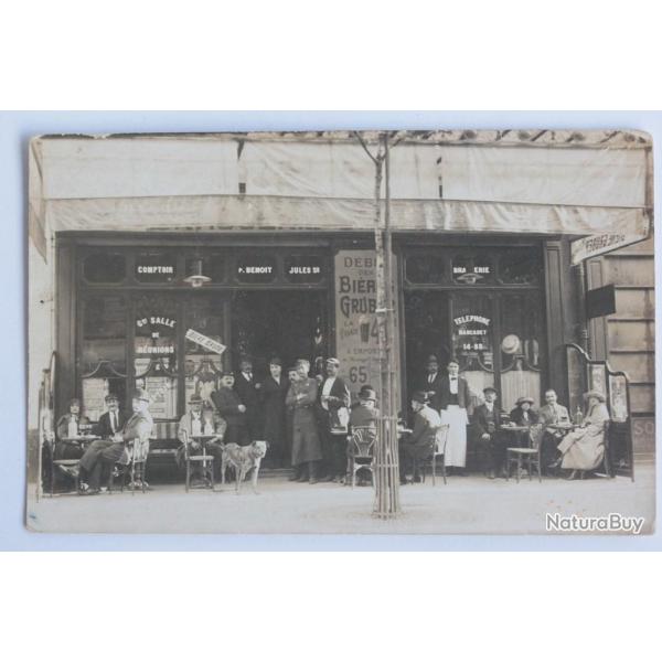CPA Carte Photo Paris Comptoir P. Benoit Brasserie Bi�res Gruber