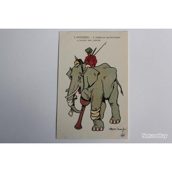 CPA illustr�e Mass'Beuf Hindou L'�l�phant germanique